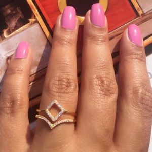 Beautiful Rings 18KGP Over 925 Sterling Silver